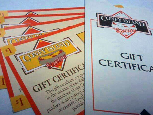 Coney Island Gift Certificates